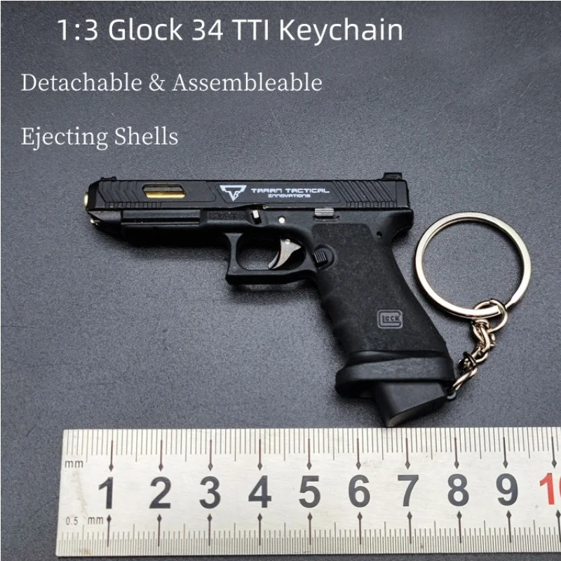 2025 Glock 34 TTI Keychain Ejecting Shell Model - Detachable & Assembled, Realistic Miniature Collectible Gift