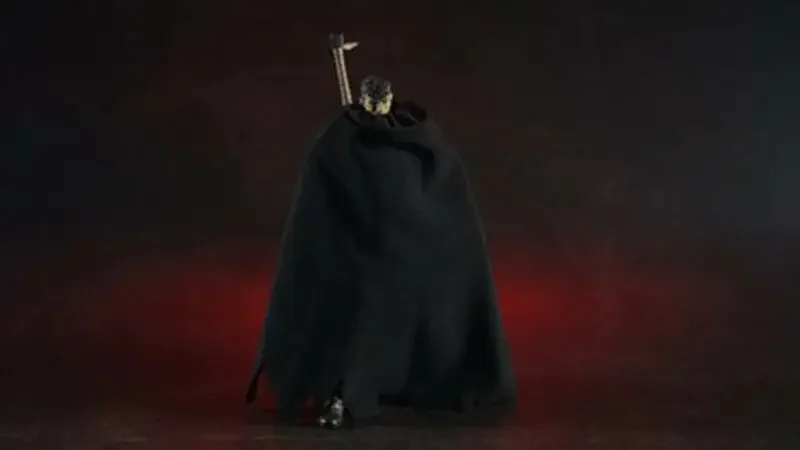 H4-5-2   [only cape]1:12 scale Black Cape Cloak for Berserk Guts Black Swordman (No figure)