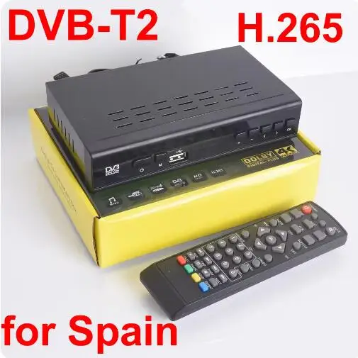 For EU Country Spain DVB-T2 H.265 Satellite Digital TV Receiver DVB-T2 Scart TDT HD Decoder Tuner TV Receiver with 100M Lan Port