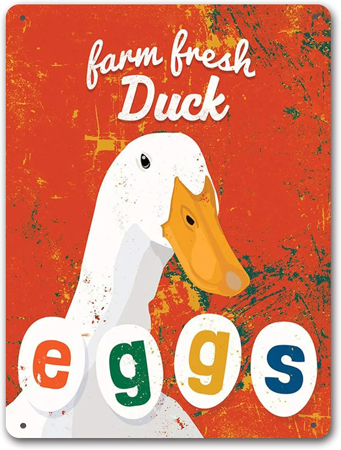 HomDeo Tin Sign Personalized Farm Fresh Duck Eggs Vintage ation Wall Decor Metal Signs