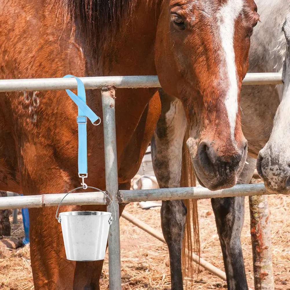 3 قطعة الأشرطة دلو الحصان النايلون قابل للتعديل حبل معلق لتغذية سقي الأكشاك الحصان لوازم مستقرة حزام دلو #5
