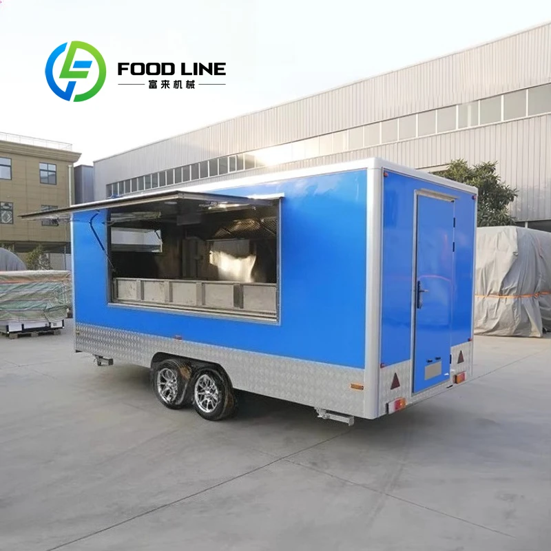 

Custom Commercial Mobile Catering Trailer Fully Equipped Square Food Truck with Full Kitchen for Ice Cream Coffee