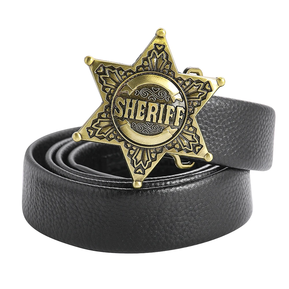 

Fashion Hexagon Star Sign US Sheriff Badges Metal Belt Buckles for Men Belt Components DIY Western Cowboy Accessories Gift