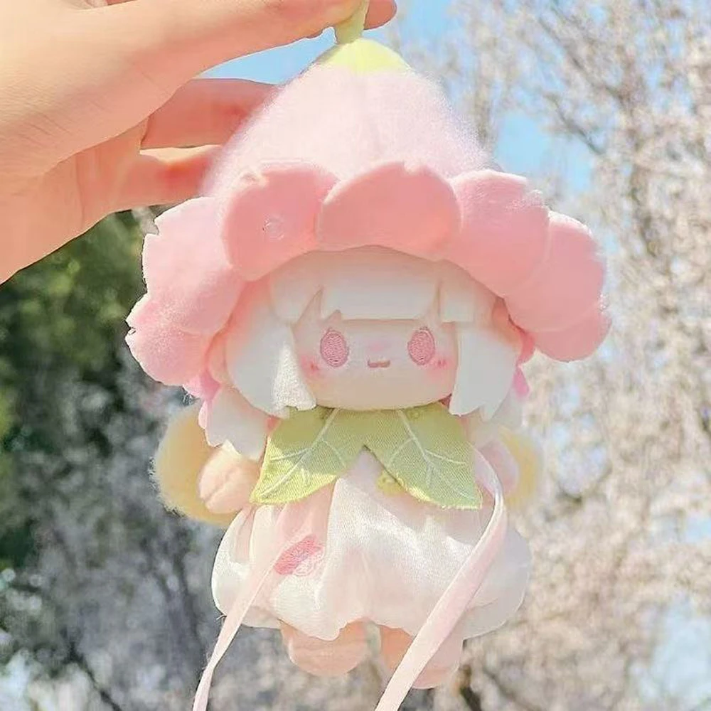 Sakura Elf 10cm Cotton Doll Clothes Flower Hat with Wing Doll Clothes Outfit Creative Funny Doll Dress Up Set Children's Gift