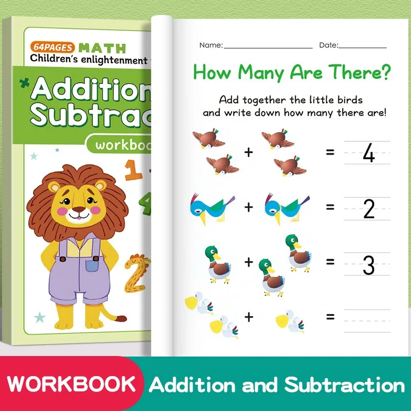Addition and Subtraction Exercises Within 10 Picture Column Decomposition Calculation Fun 64 Page Arithmetic Question Book