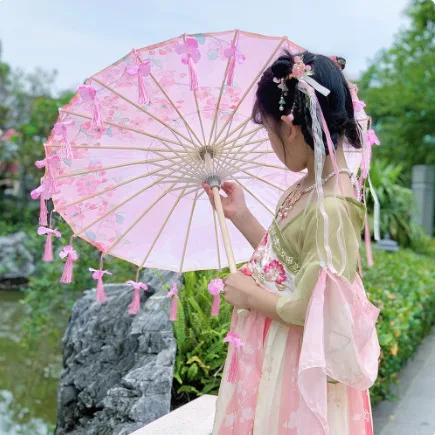 Umbrella Sombrillas Parapluie Impermeable Windproof Strong Small Children's Petal Fringe Umbrella Photo Props Oil Paper Umbrella