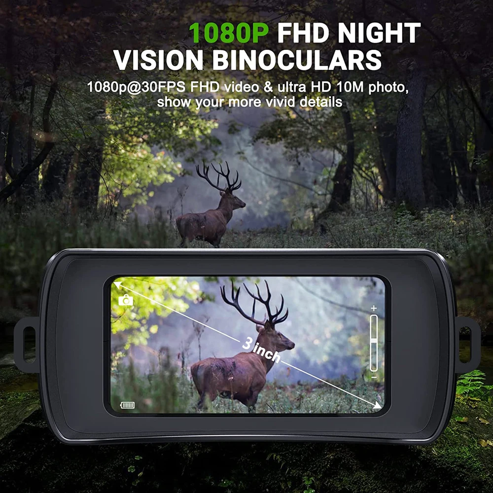 Binoculars Night Vision Device R12 Rechargeable 6W 850nm Infrared 1080P HD 5X Digital Zoom Hunting Telescope Photo Video Record