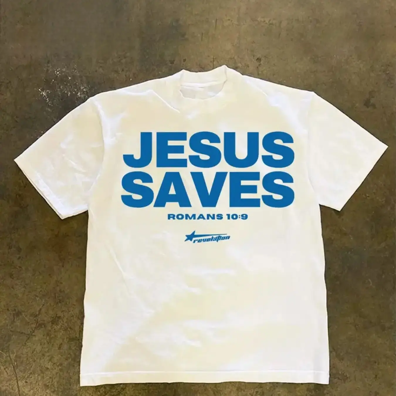 Men's Jesus Saves Romans 10:9 Christian Pattern T-shirt - Casual Church Clothing and Daily Faith Clothing Religious Fashion