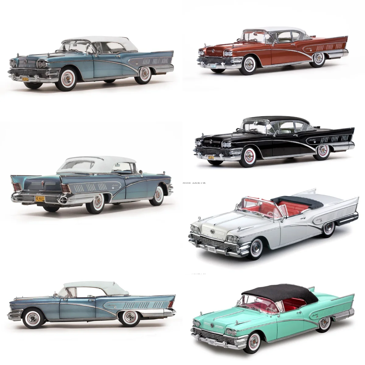 SunStar 1:18 For Limited Closed Convertible 1958 Vintage Car Alloy Fully Open Simulation Limited Edition Alloy Metal Static Car