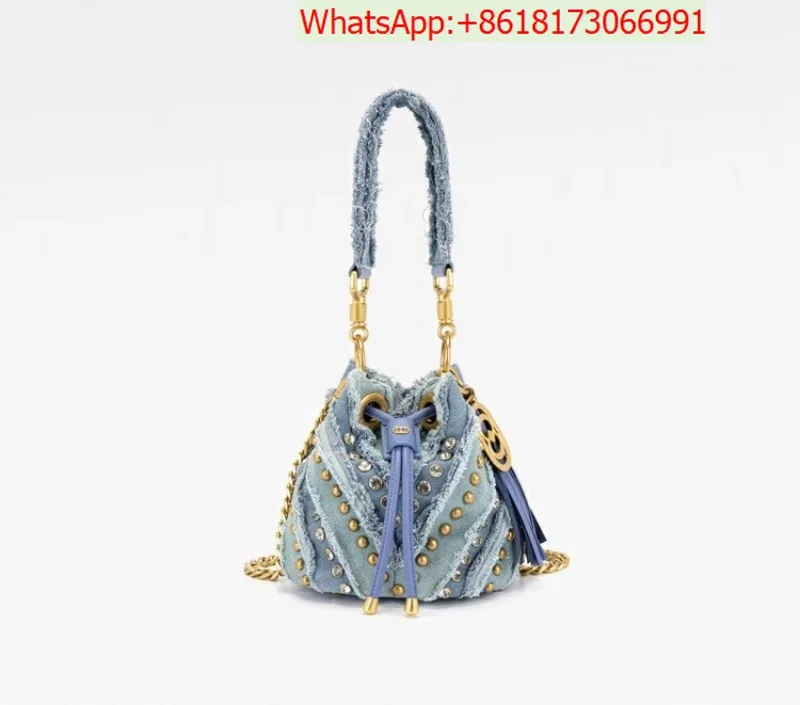 Light Luxury Bucket Bag Denim Shoulder Messenger Handbag Bag Trend