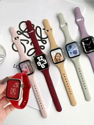 Silicone loop For Apple Watch Band 45mm 44mm 40mm 41mm 49mm Elastic Belt bracelet iWatch series ultra 5/4/3/SE/6/7/8 Strap