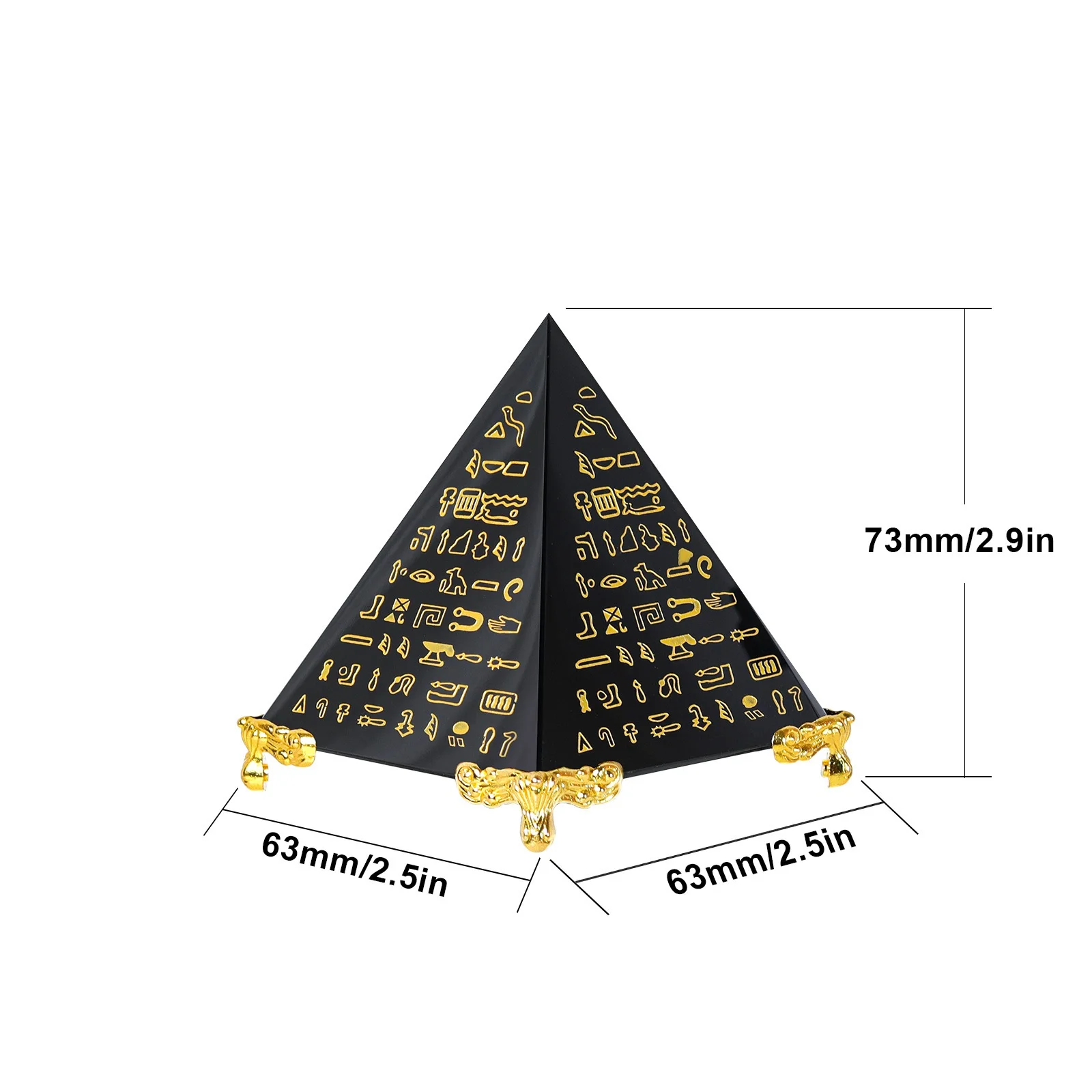 Egyptian Pyramid Laser Cuneiform Letter Crystal Glass Paperweight Glass Paperweight Centerpiece Chakra Healing Miniature
