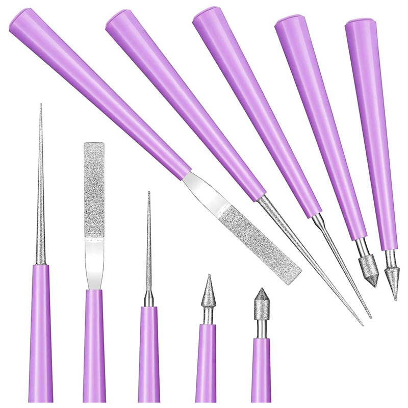 

10 Pieces Diamond Tipped Bead Reamer Beading Hole Enlarger Tool For Glass Plastic Metal Wood Beads