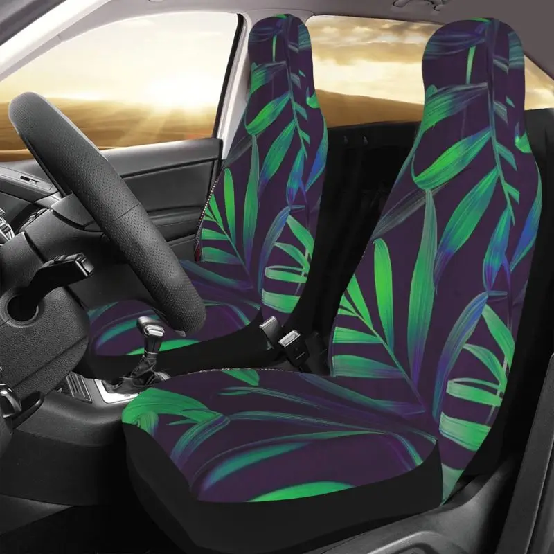 Leaf Art Pattern Car Seat Covers Pair of Auto Parts Front Seat Covers Car Seat Protectors Fits Most Printed Seat Covers