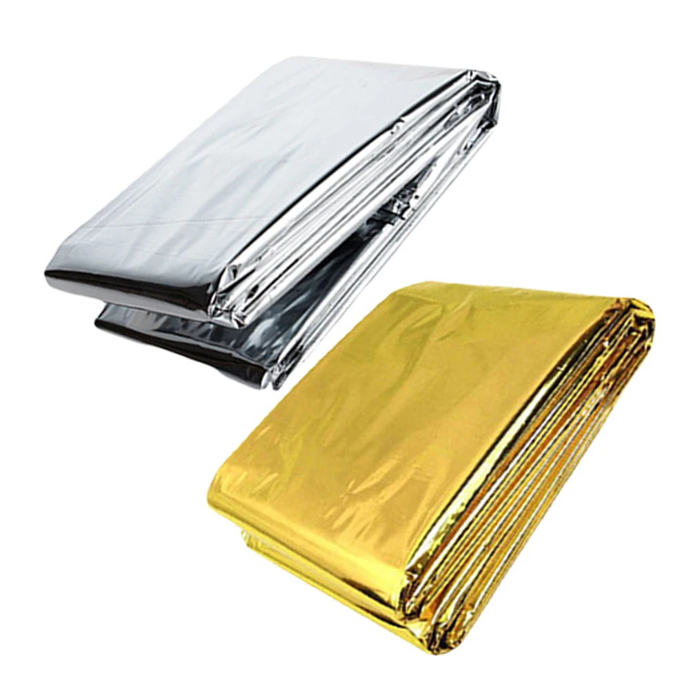 

2pcs Thermal Cold Weather Portable Heat Reflective Blanket Survival Camping Heat Reflective Outdoor Insulation Blankets