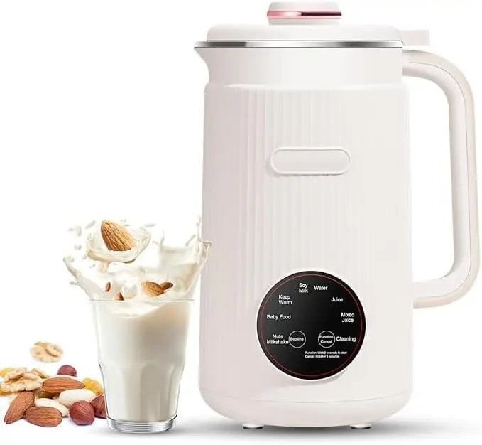 

8 in 1 Nut Milk Maker, 40oz Plant Based Milk Machine with 12 Blades for Homemade Almond, Oat, Coconut, Soy Milk & Non-Dairy Beve