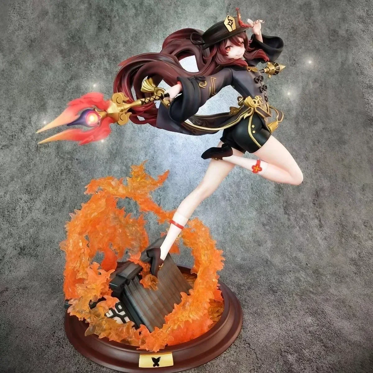 

28cm Genshin Impact Anime Figures Doll Hu Tao Combat Form Character Peripheral PVC Decoration Model Collectible Kid Toys Gift