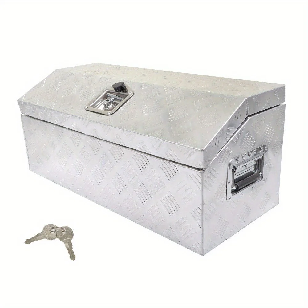 

Silver Aluminum Toolbox 30 Inch Aluminum Replacement for Pickup Underbody Underbed Storage Organizer Seal w/Lock Keys Siver