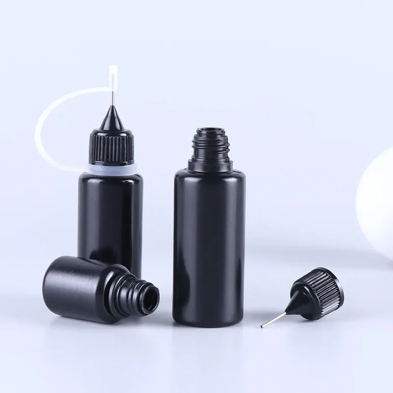 10pcs Squeeze Empty Black PE Dropper Bottles With Needle Caps Plastic Bottle E Liquid Vial  Plastic Container