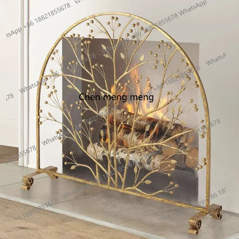 cc182Fireplace screen creative European style wrought iron mantel guardrail fireplace door partition stove rail