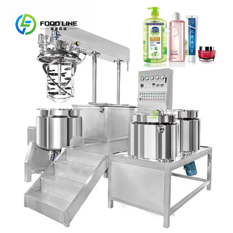Customized Vacuum Homogenizer Emulsifier Mixer 50L 100L 500L 1000L Hydraulic Lift Cream Making Machine Cosmetic Production Line