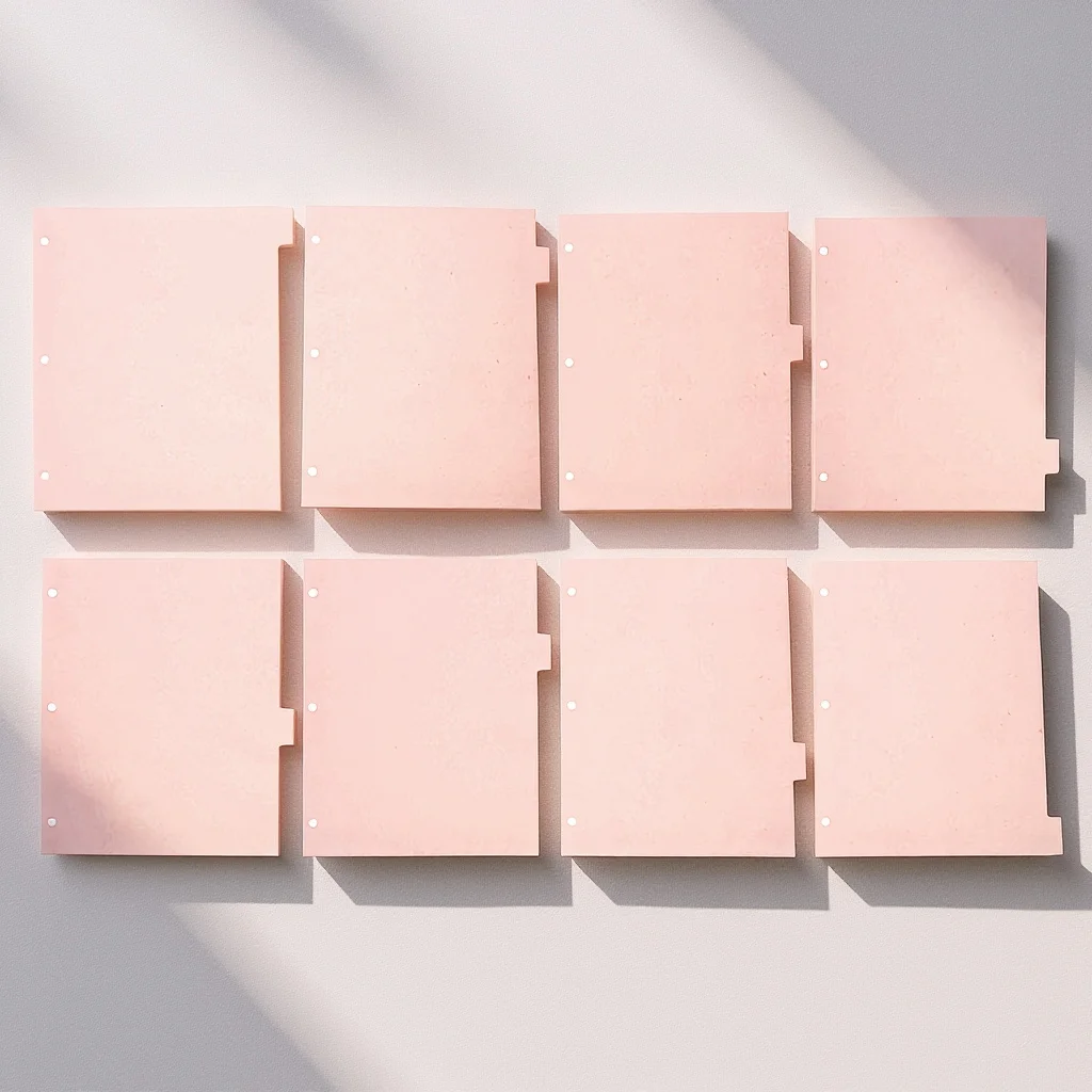 

8 разделителей для папок на 3 кольцах, разделители-заголовки для органайзеров и блокнотов