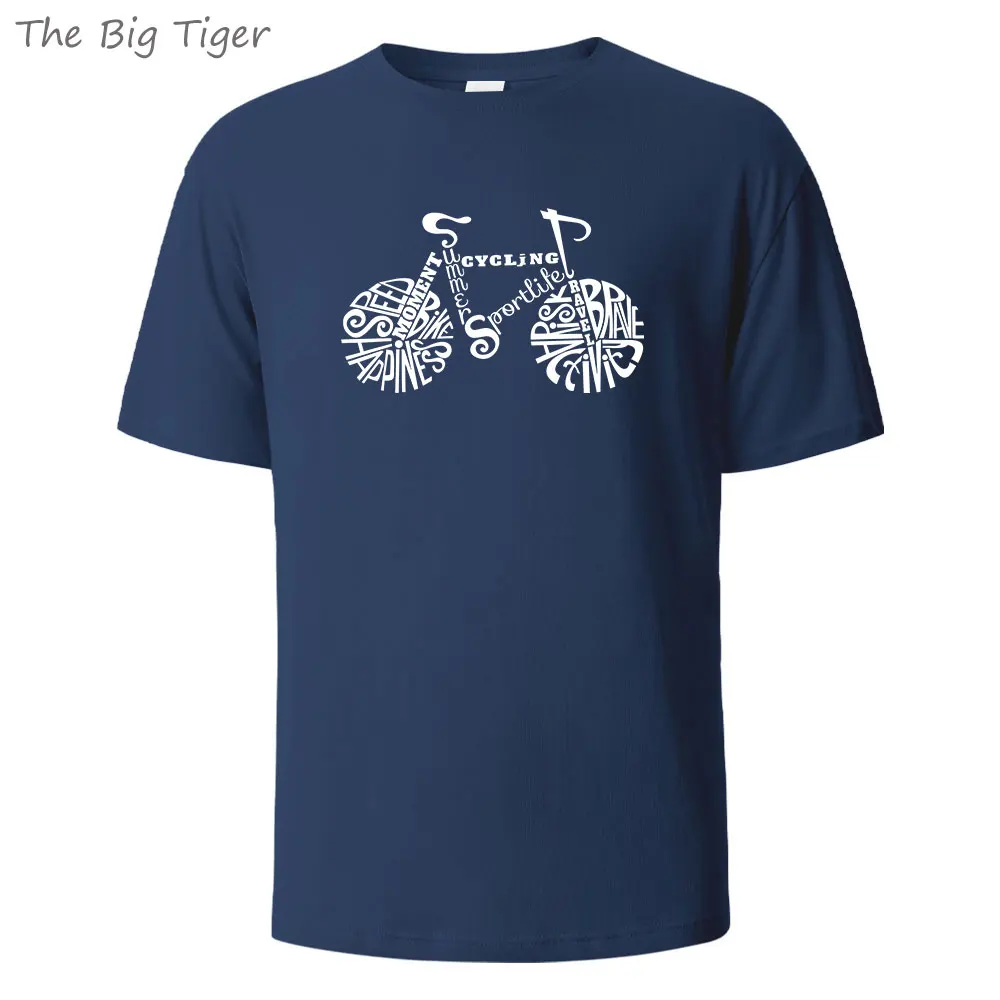 Bike Cycling Printing Unisex Cotton Tee Classic Crew Neck Design Soft Breathable Fabric Casual Short Sleeve Shirt Men T-Shirt