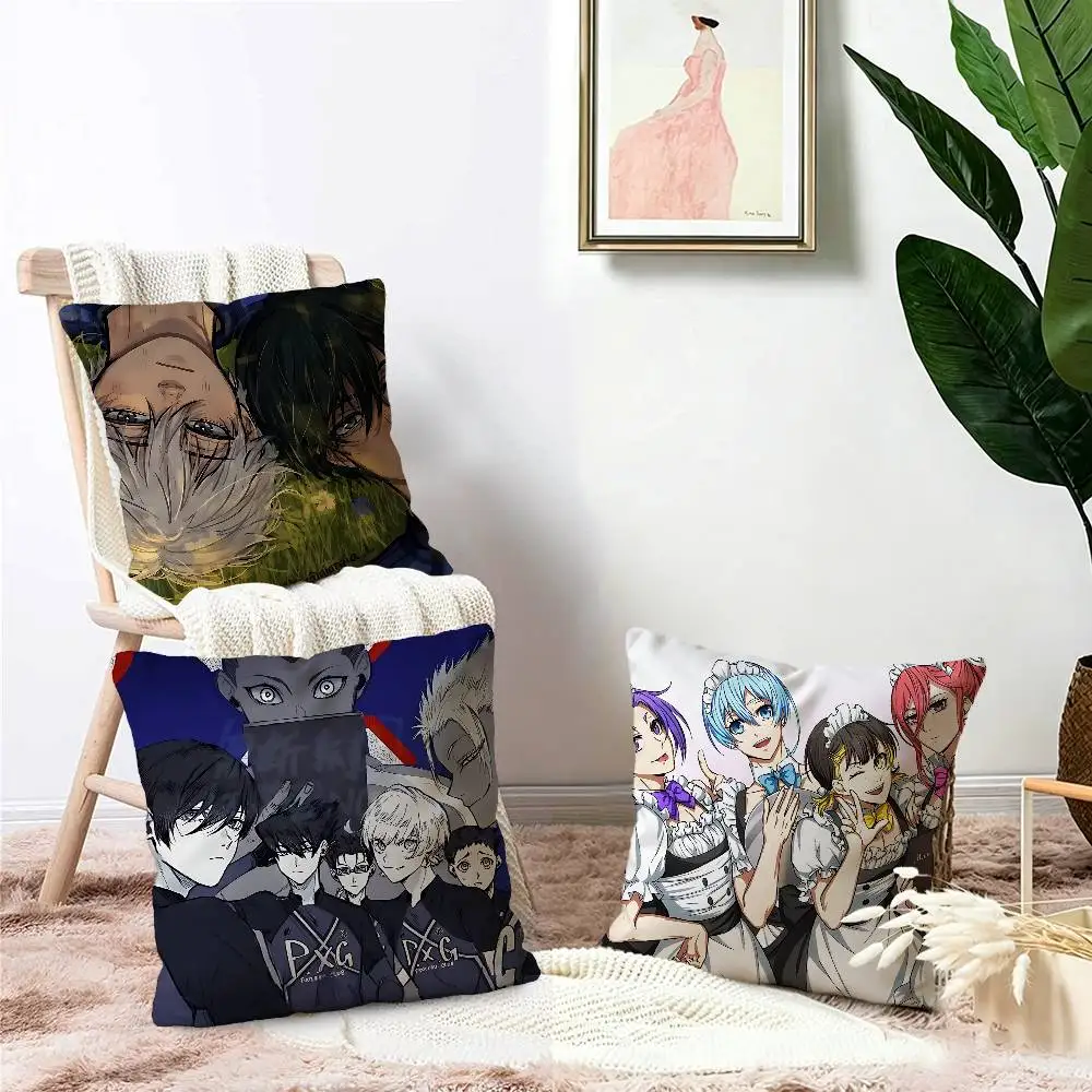 Anime blue lock Cushion Cover Inches Farmhouse Decor Home Throw Pillow Covers for Couch Decorations