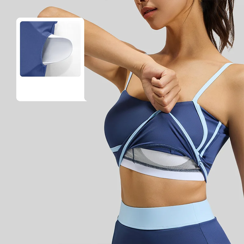 Aiithuug Square Neck Lines Yoga Bra Longline Sports Bras Going Out Tops Workout Top Padded Yoga Crop Tank Spaghetti Strap