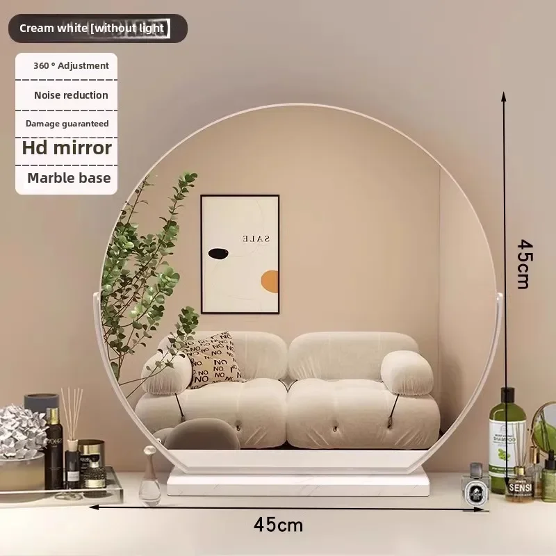 

Популярное модное зеркало для ванной комнаты, вращающееся Интернет-кремовое зеркало знаменитостей, полукруглое зеркало для макияжа, настольное светодиодное умное