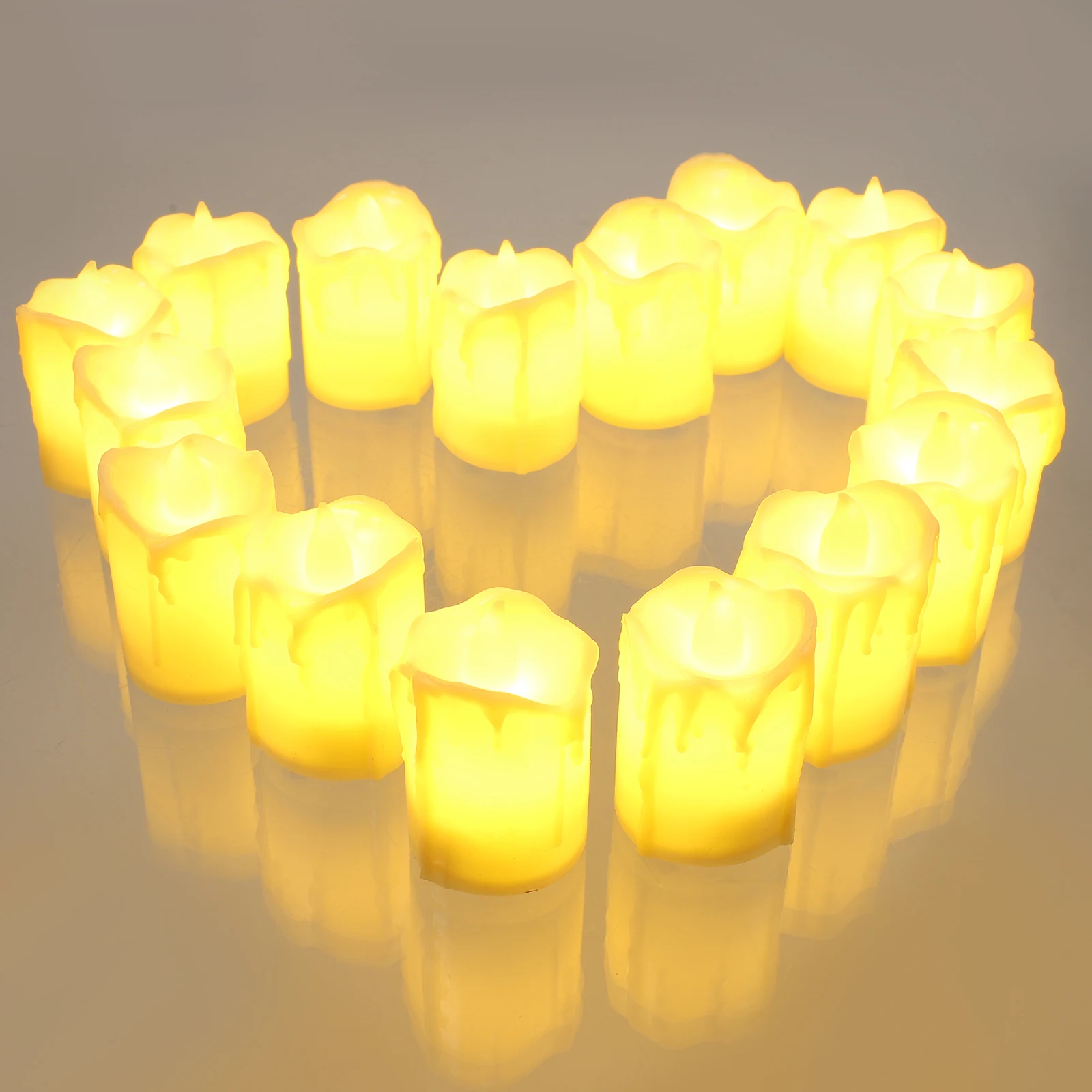 

24 Pcs LED Electronic C les Flameless Dining Table Festival nament Desktop Lamp Light PP Electric Wax Warm Safe