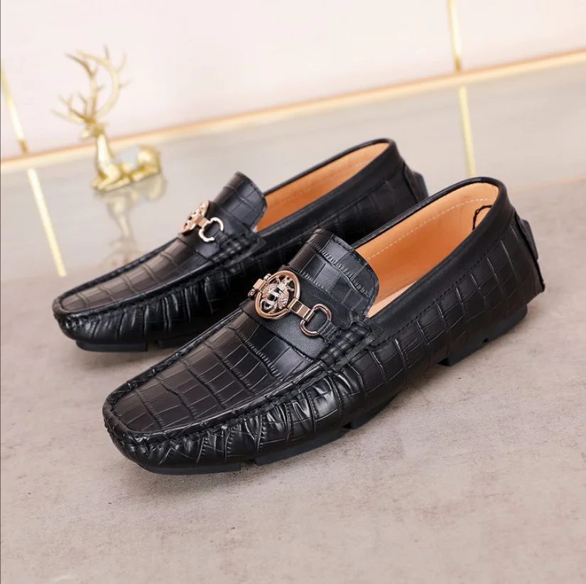 أحذية رجالية من الجلد الطبيعي باللون الأسود متعددة الاستخدامات على طراز الرجل المحترم للأعمال والمكتب الرسمي للحفلات ذات جودة عالية للبالغين في الهواء الطلق #4