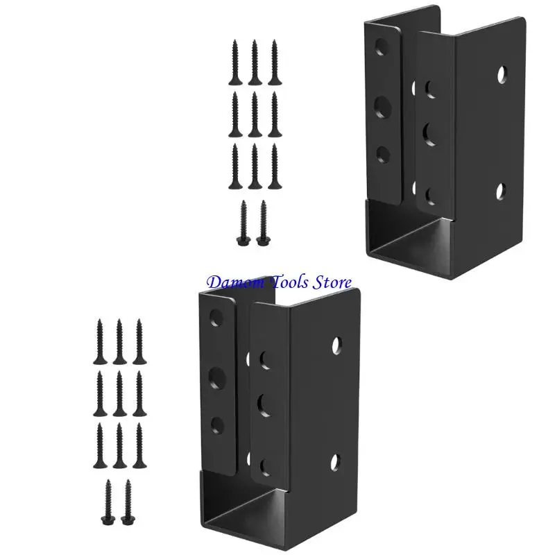 57BE 2Pcs Universals Metal Railing Bracket Joist Hanger Bracket Connector Enduring
