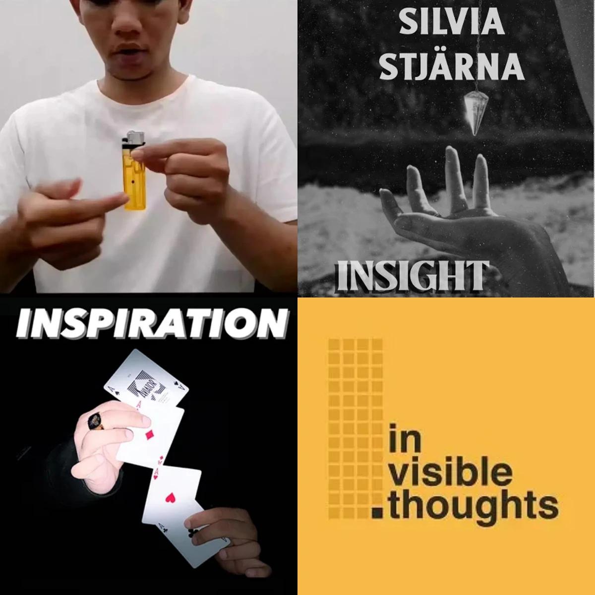 Ink Cricket by Rowman Rowmiruz，Insight by Silvia Stjarna，Inspiration by Matin B，Invisible Thoughts by Chris Rawlins - Magic