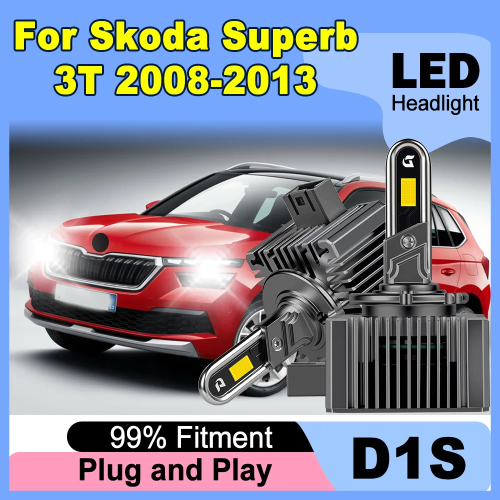 

2 шт. светодиодные ксеноновые фары D1S Canbus с вентилятором, дизайн 1:1 для Skoda Superb 3T 2008-2013, турбо HID ксеноновые лампы