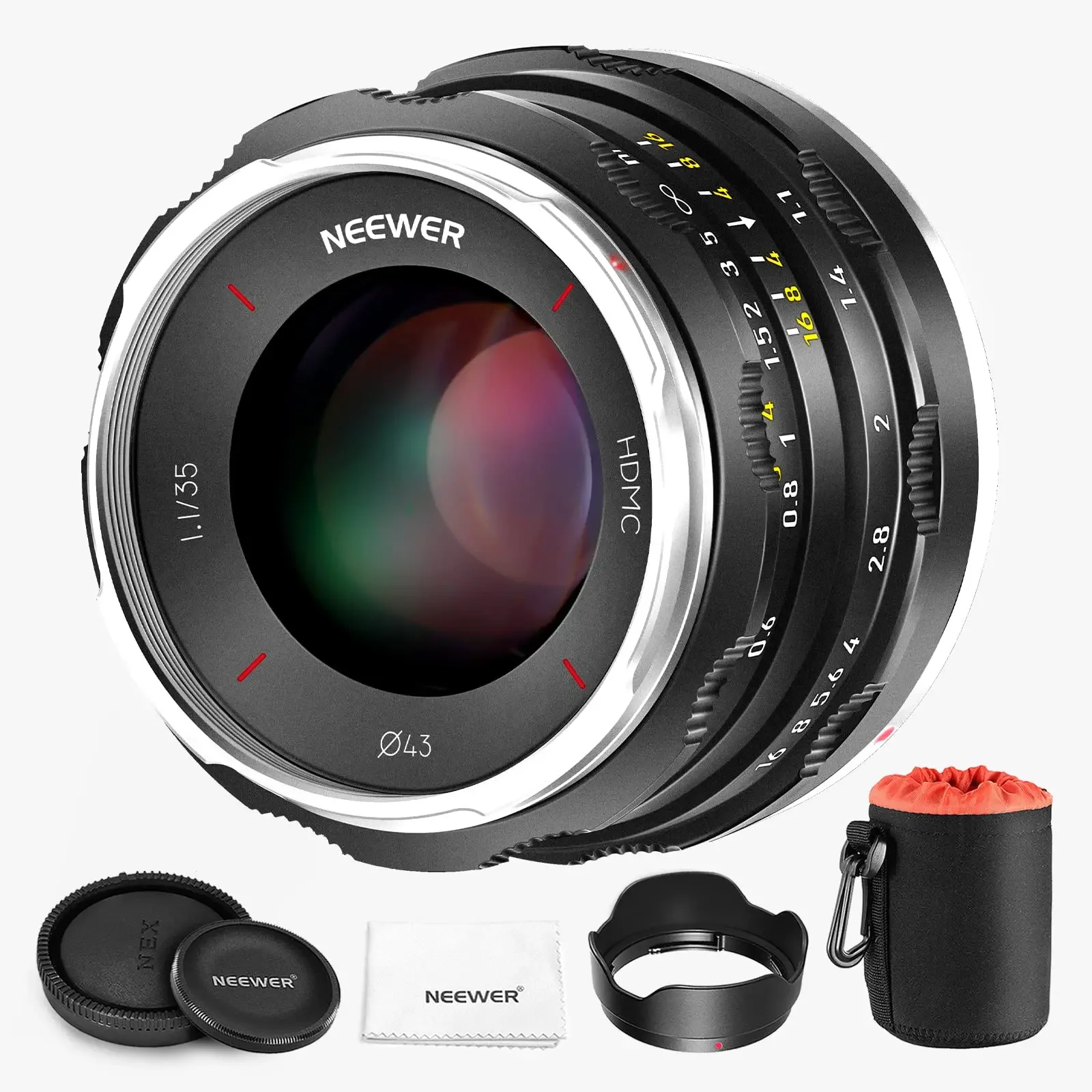 

NEEWER 35mm f1.1 APS-C Large Aperture Manual Focus Prime Lens Compatible with E Mount Cameras A7III A7 A7S A7R II A7S II A9