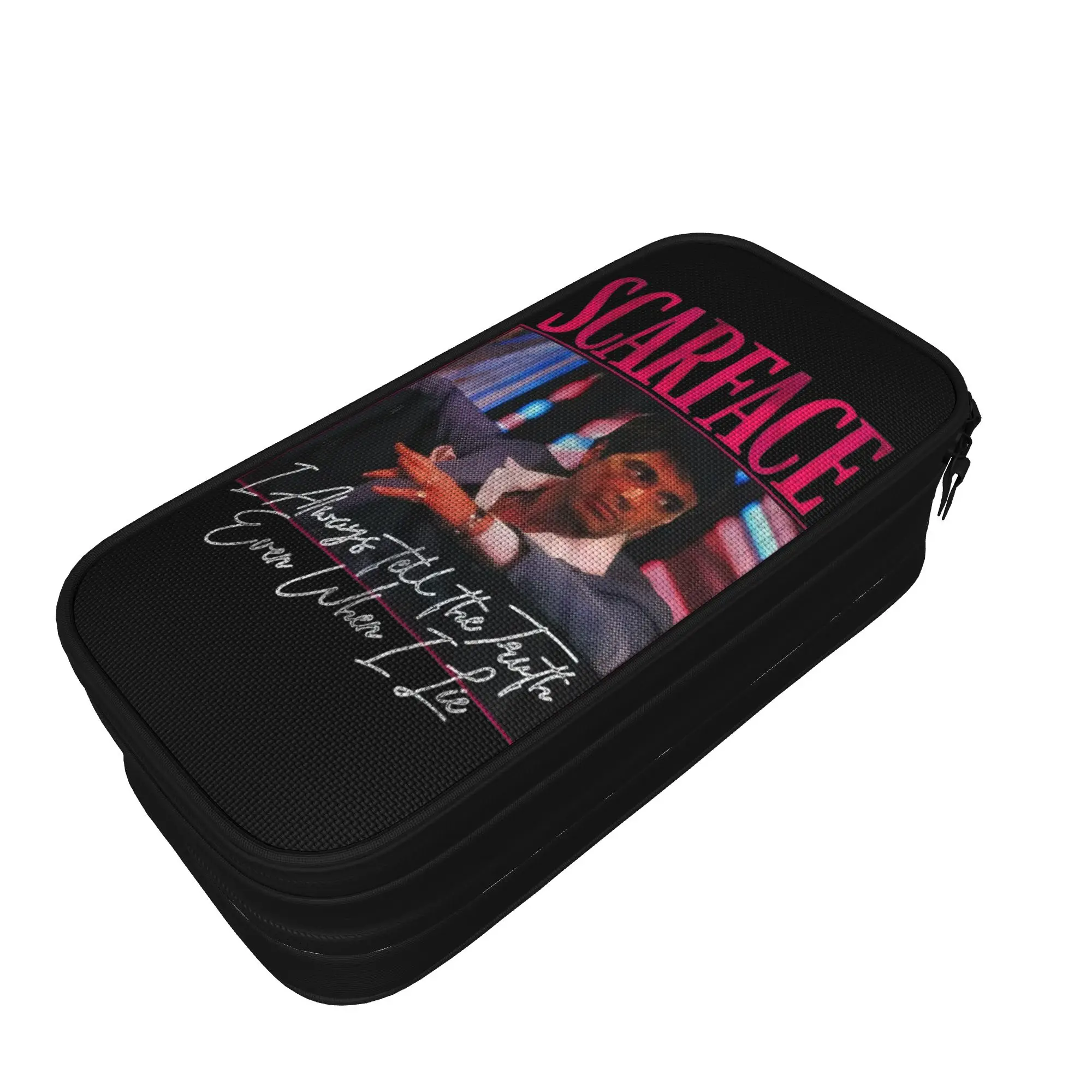 Tony Montana Always Tells The Truth Pencil Case Scarface Movie Pencil Box Pen for Student Large Storage Bag Office Zipper