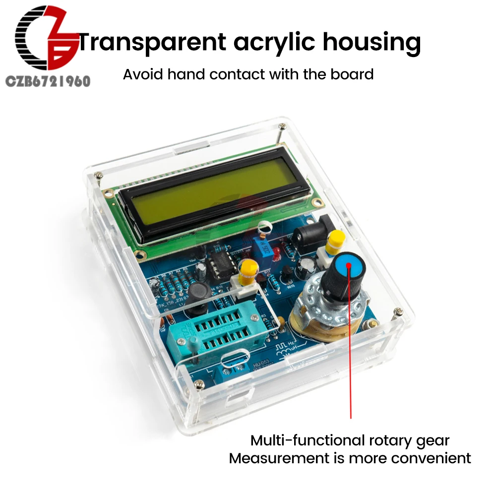 저항 커패시턴스 계량기 테스터, 다기능 측정 전자 DIY 키트, 디지털 주파수 계량기, DC5V 트랜지스터 테스터