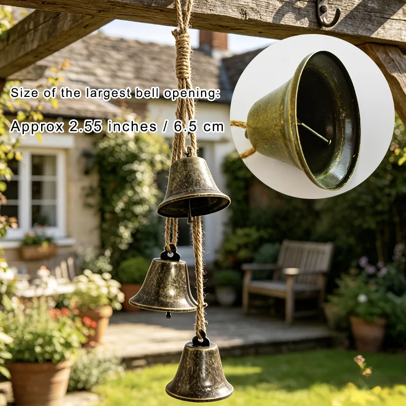 String Vintage Open-Ended Trumpet Metal Bells Ornament Christmas Farmhouse Wall Door farmhouse rustic decor wall hanging bell