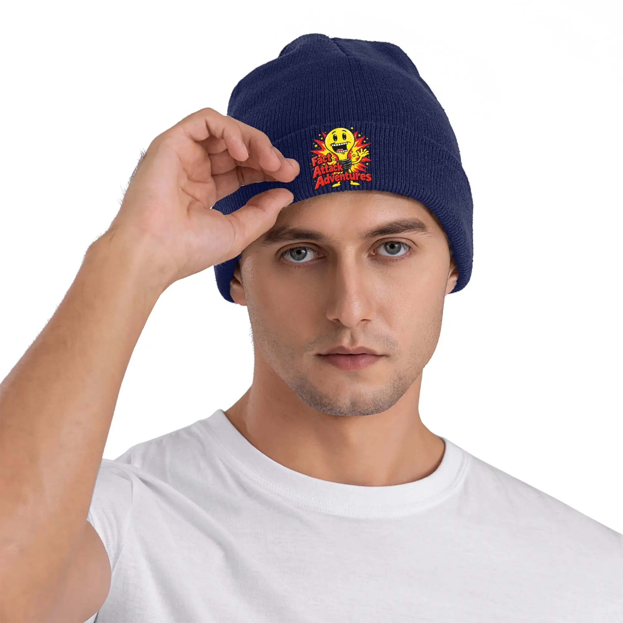 Light Bulb Fact Attack Adventures  Bonnet Hats  Beanie Hats Spring Custom Knit Hat Hip Hop Adult Unisex Hippie Elastic Cap