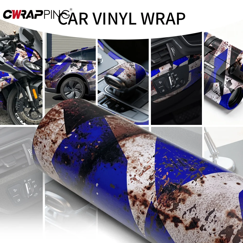 Automotive Vinyl Paper for Car Supplies Rusty Camouflage Film Car Wrapping Sticker Vehicle Decoration Motorcycle Adhesive Vinyl