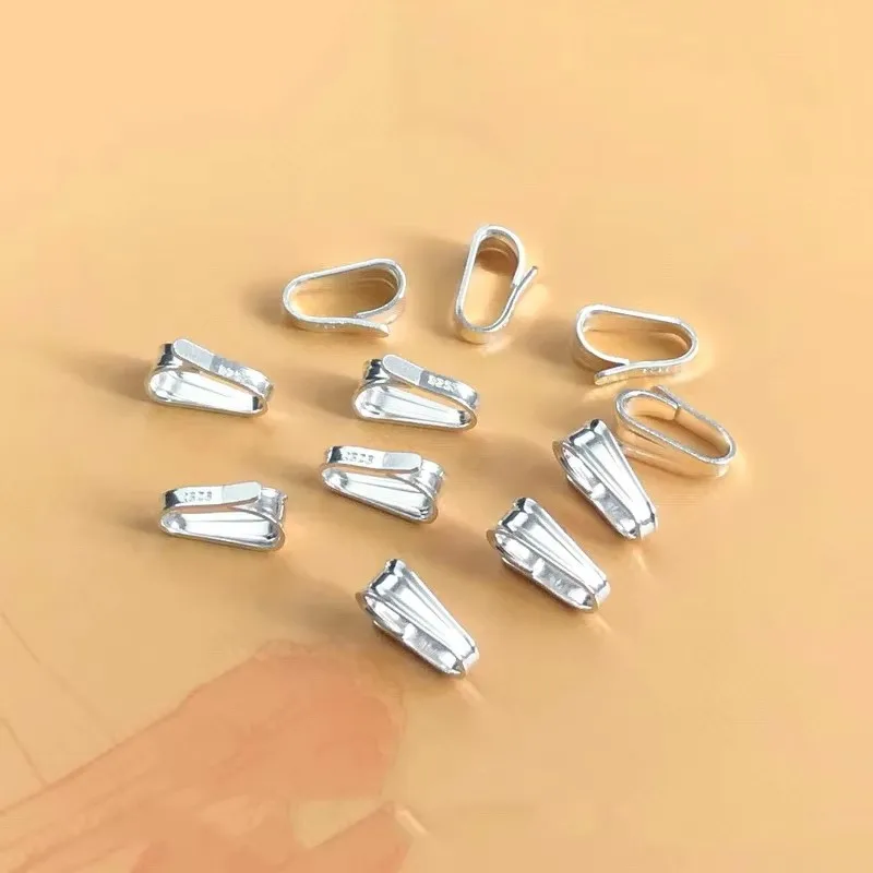 كفالات مدلاة صغيرة من الفضة الإسترليني، حجم الكفالة المعلقة - 2.2 × 5.8 ملم