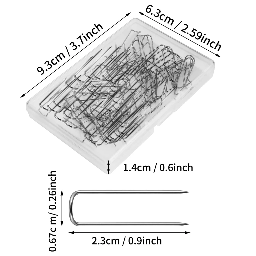 100PCS 23MM Nähen U-pins Gabel Pins für Stoff Handwerk Pins Quilten Pins Doppel Blockieren Pins für nähen Handwerk Schmuck Machen