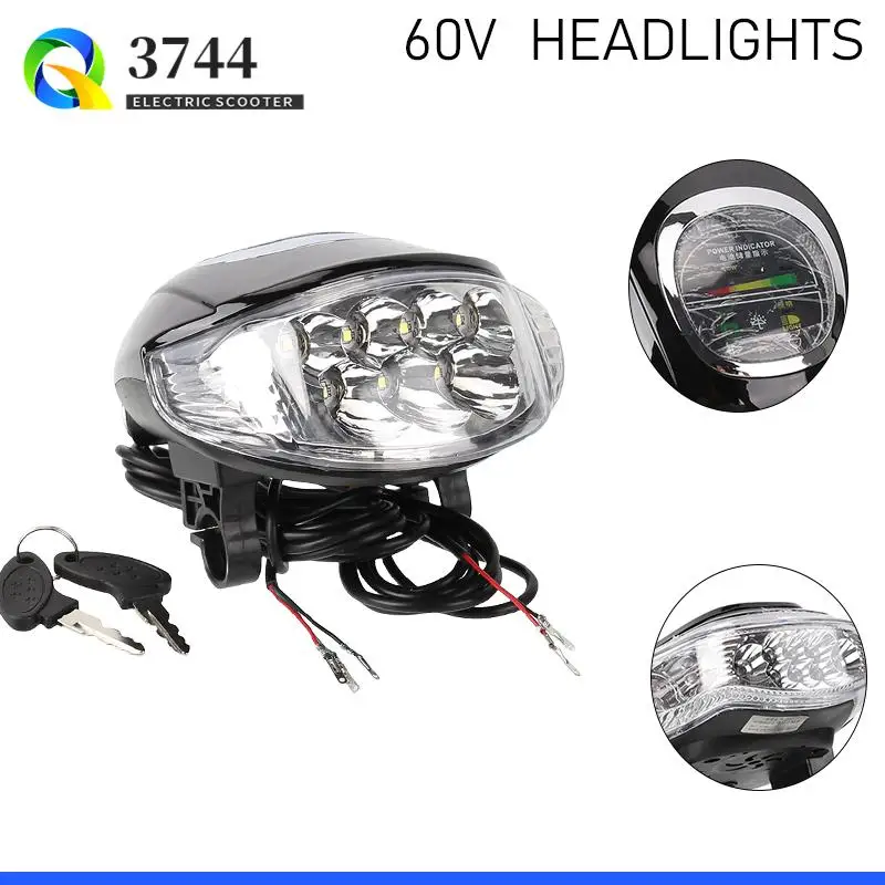 

High brightness 60V Angel Eye Bluetooth headlights, instrument key, spotlight suitable for Citycoco electric scooter