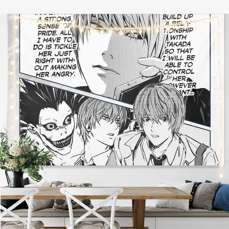 Neuer Heißer Japanischer Anime Death Note Druck Wandteppich Poster Schlafzimmer Hintergrund Wandkunst Heimdekoration