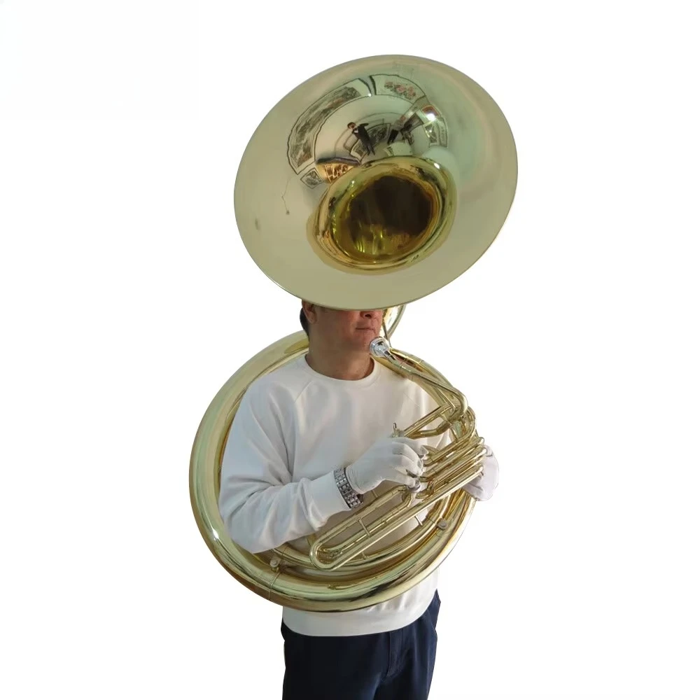 2023 Jingying Music Brass Wind,Brass Body Cupronickel Valve Lacquer Gold Professional Sousaphone