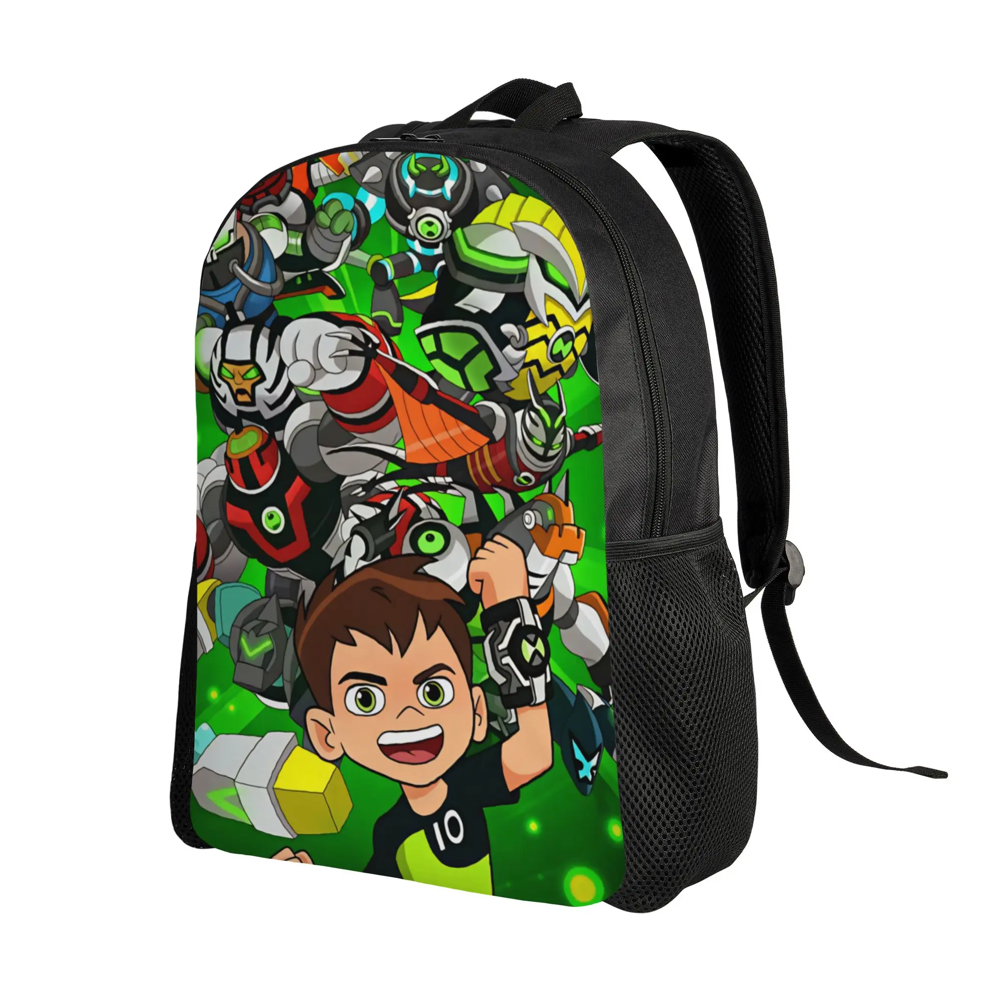Ben 10 Cartoon Animation Backpack Unisex  Breathable Backpacks Polyester Cool School Bags Outdoor Design Rucksack