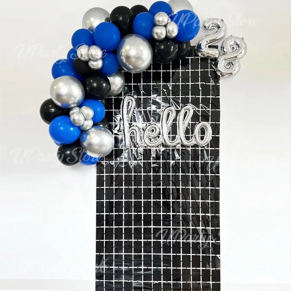 2 Stück silberne quadratische Hintergrundvorhänge, schimmernde Folie, Wandhintergrund, Lametta-Luftschlangen für Geburtstag, Hochzeit, Weihnachten, Disco, Party, Deko – Detail 12