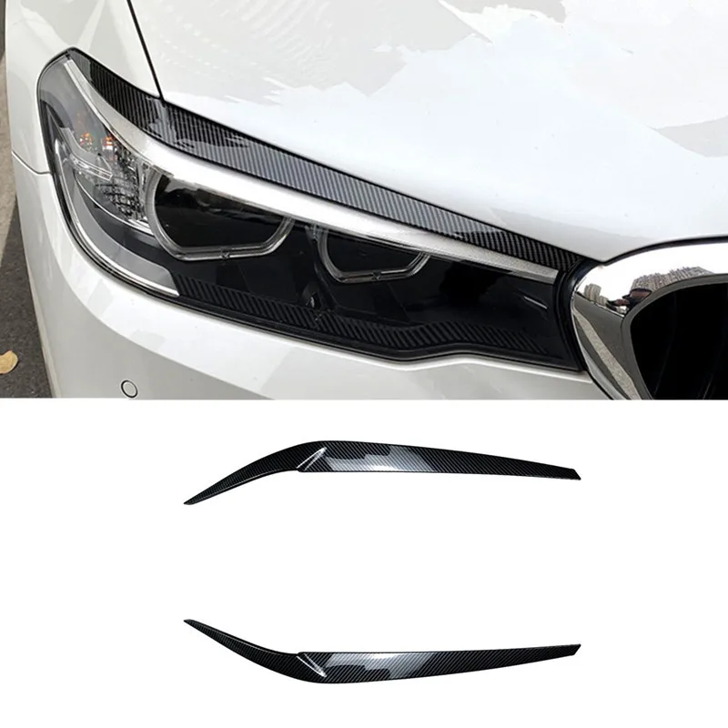 

Car Lamp Eyebrow Headlight Decorative Stickers Carbon Fiber Pattern For BMW 2 Series F22 F23 2015-2019 Auto Accessories