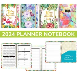 2024 a5 Englisch Planer Spiral Notebook Planer Zeitplan Tagebuch Student Briefpapier Büro Schul material